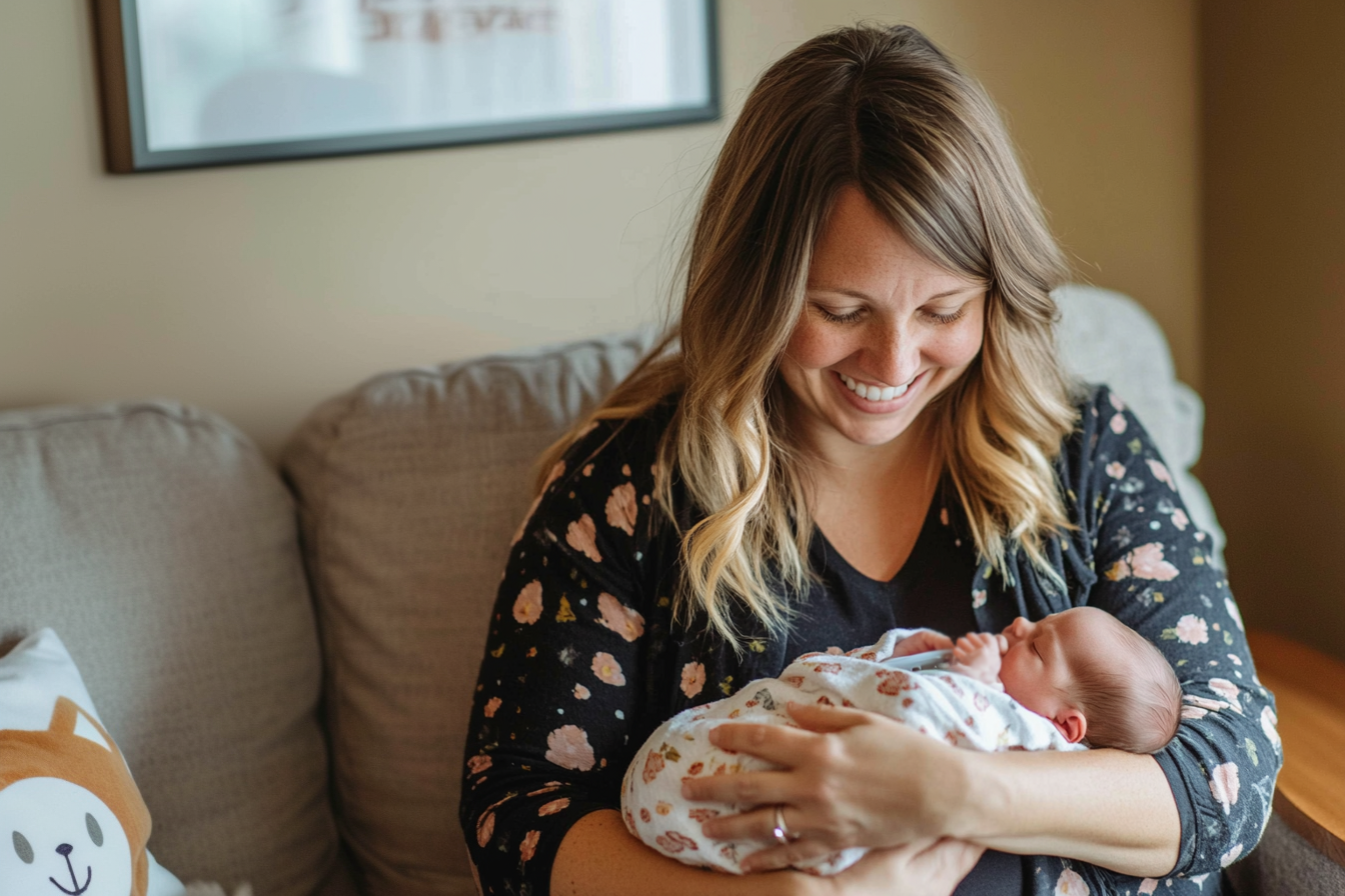 a mom is feeding a newborn