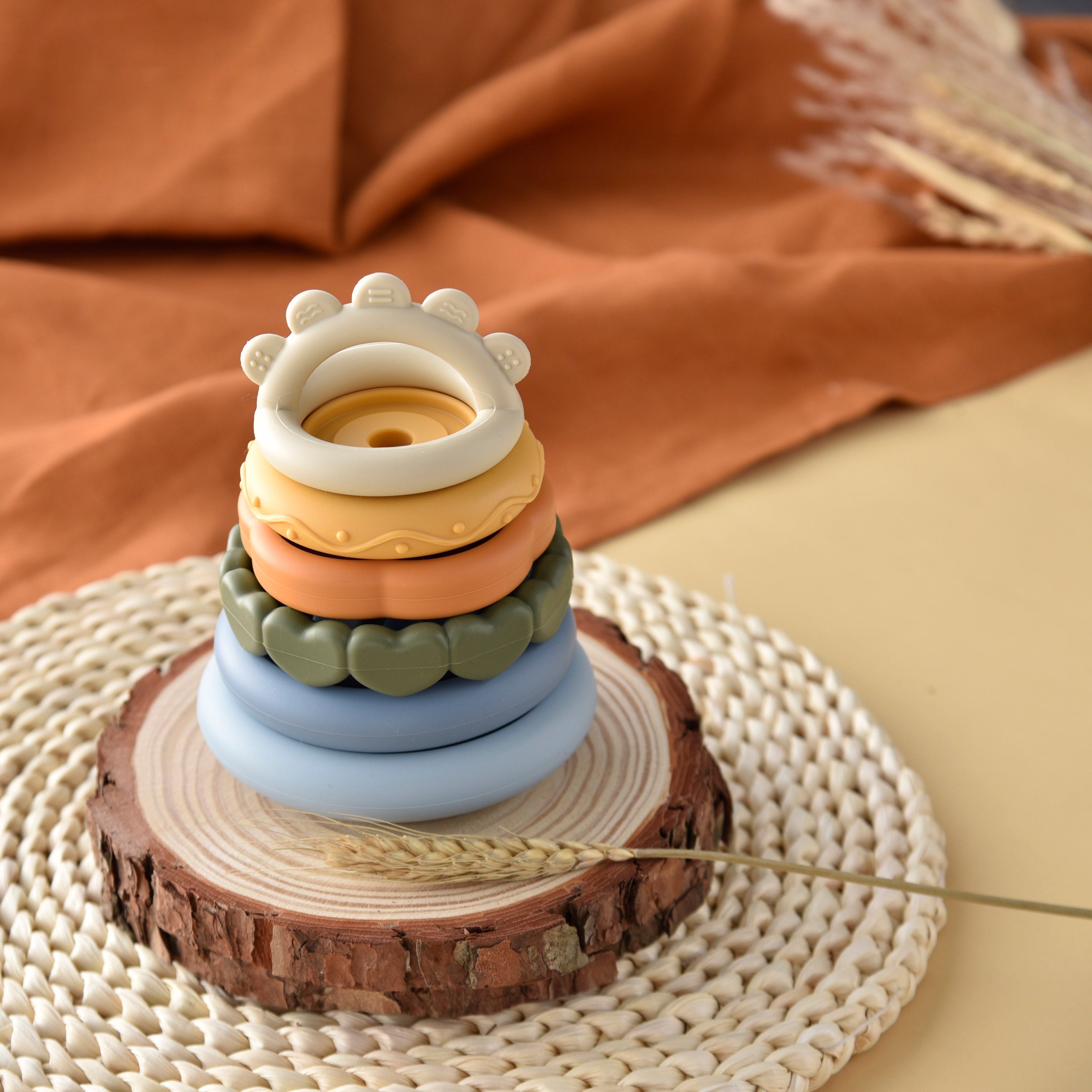baby silicone stacking teething toy