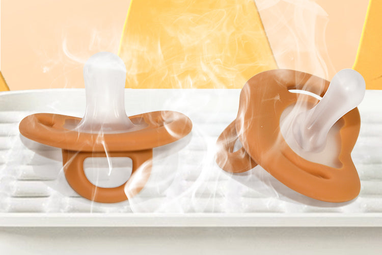 a mom is Sterilizing Pacifier