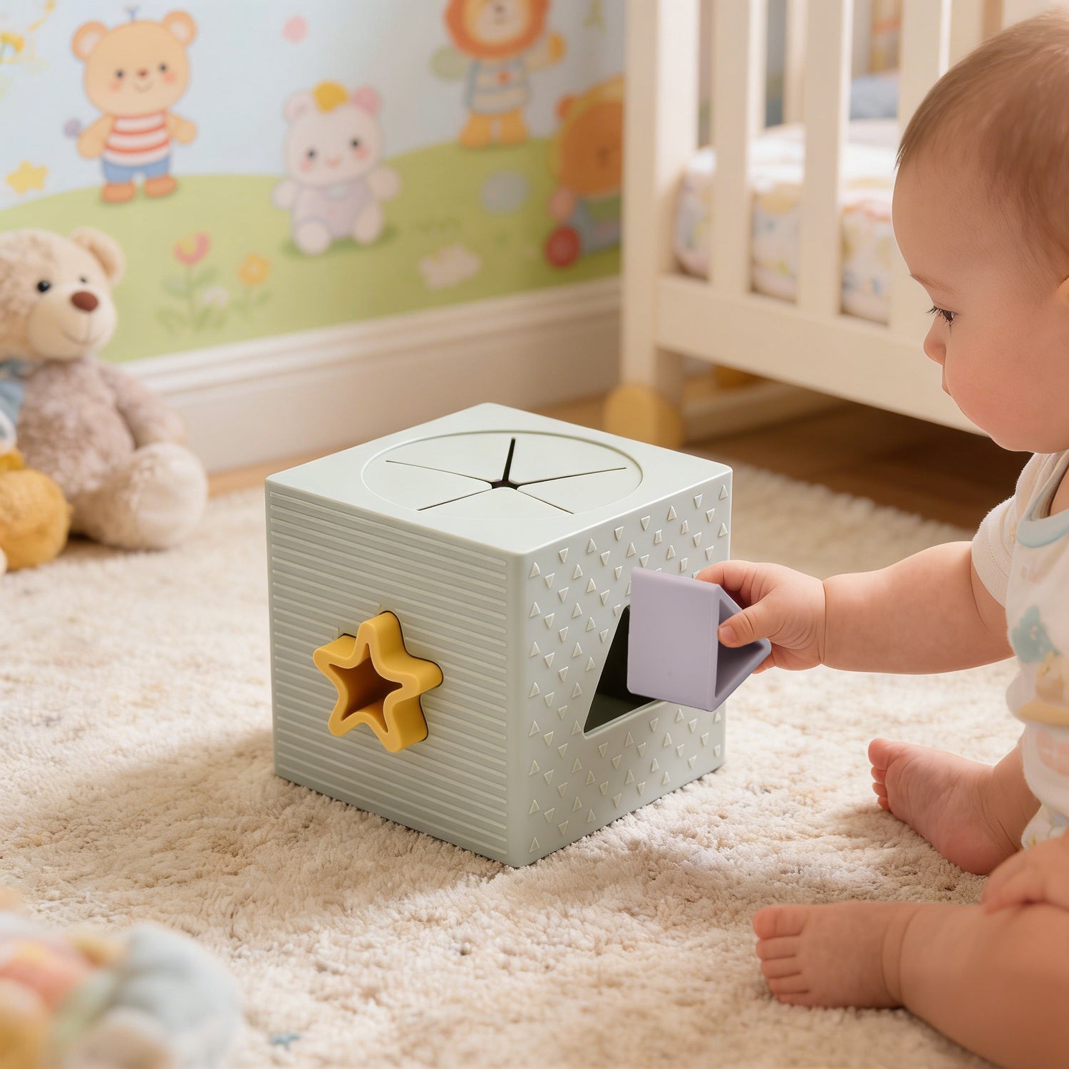 Silicone Shape Sorting Sensory Box