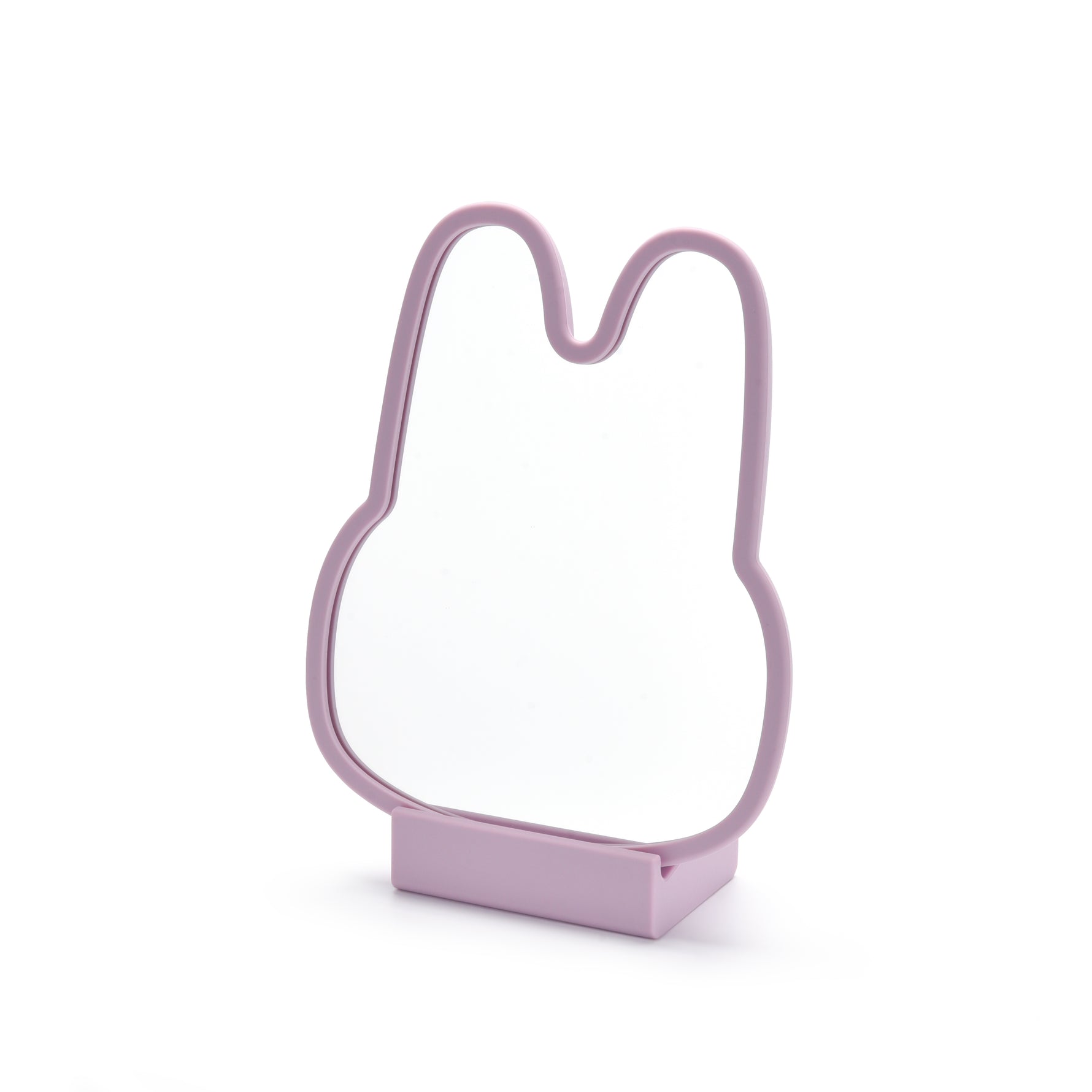 Pink bunny-shaped cookie cutter on a white background #lilac